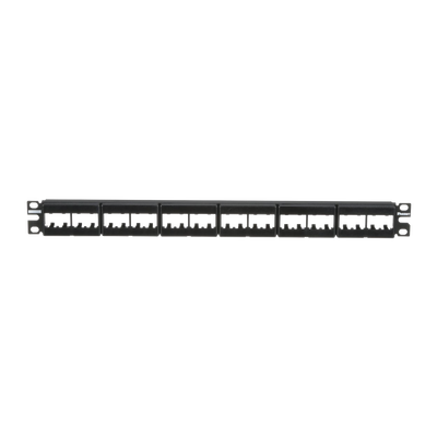 [CPPL24WBLY] Panel de Parcheo Modular Mini-Com (Sin Conectores), Plano, Sin Blindaje, Con Etiqueta y Cubierta, de 24 Puertos, 1UR