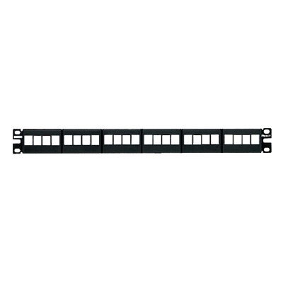 [NKFP24Y] Panel de Parcheo Modular Keystone (Sin Conectores), de 24 Puertos, Espacio Para Identificación con Etiqueta Adhesiva, 1UR