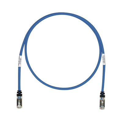 [STP6X2BU] Patch Cord Cat6A, Blindado S/FTP, CM/LS0H, 0.61 Metros (2 Pies), Color Azul