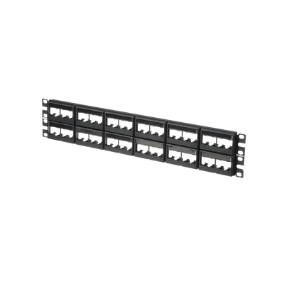 [CPPL48WBLY] Panel de Parcheo Modular Mini-Com (Sin Conectores), Plano, Sin Blindaje, Con Etiqueta y Cubierta, de 48 Puertos, 2UR