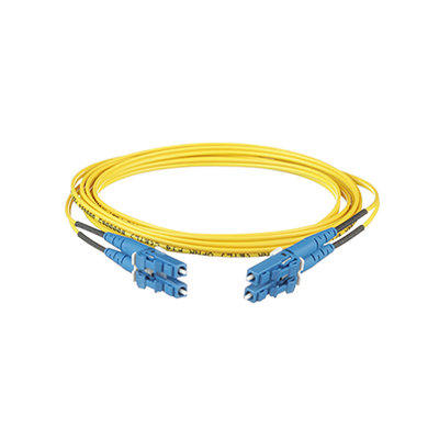 [F92ERLNLNSNM002] Jumper de Fibra Optica Monomodo 9/125 OS2, LC-LC Duplex, OFNR (Riser), Color Amarillo, 2 Metros (6.56 Pies)