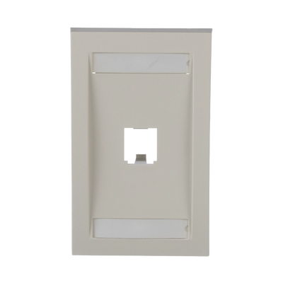 [CFPE1IWY] Placa de Pared Vertical Ejecutiva, Salida Para 1 Puerto Mini-Com, Con Espacios Para Etiquetas, Color Blanco Mate