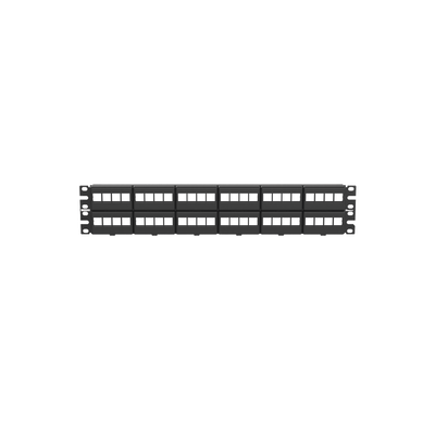 [NKFP48Y] Panel de Parcheo Modular Keystone (Sin Conectores), de 48 Puertos, Identificación con Etiqueta Adhesiva, 2UR