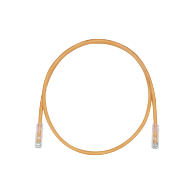 [UTP28CH1OR] Cable de Parcheo, UTP Cat5e, Diámetro Reducido (28AWG), Color Naranja, 0.30 Metros (1 Pie)