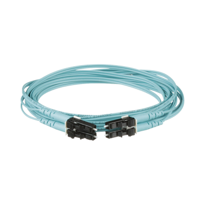 [FX2ERLNLNSNM003] Jumper de Fibra Optica Multimodo 50/125 OM3, LC-LC Duplex, OFNR (Riser), Color Aqua, 3 Metros (9.84 Pies)