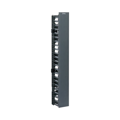 [WMPVF45E] Organizador Vertical NetRunner, Sencillo (Solo Frontal), Para Rack Abierto de 45 Unidades, 4.9in de Ancho, Color Negro