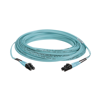 [FX2ERLNLNSNM010] Jumper de Fibra Optica Multimodo 50/125 OM3, LC-LC Duplex, OFNR (Riser), Color Aqua, 10 Metros (32.81 Pies)
