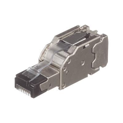 [FPS6X88MTG-X] Plug RJ45 Blindado, Instalación Recta, Terminación en Campo Certificable, Compatible con Cat5e, Cat6 y Cat6A, Color Plata, Paquete de 10 Piezas