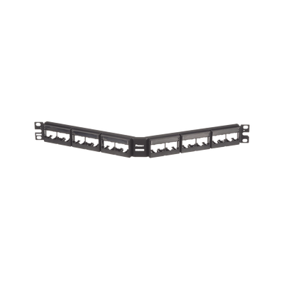 [CPPLA24WBLY] Panel de Parcheo Modular Mini-Com (Sin Conectores), Angulado, Sin Blindaje, Con Etiqueta y Cubierta, de 24 Puertos, 1UR