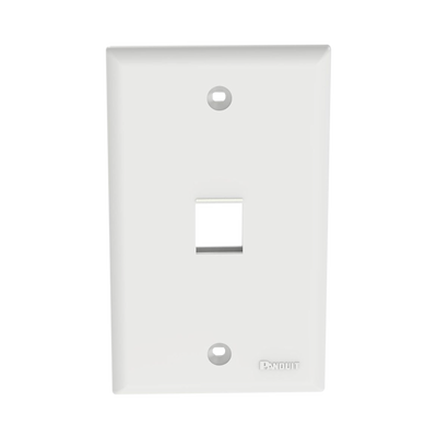 [NK1FNWH] Placa de Pared Vertical, Salida Para 1 Puerto Keystone, Color Blanco