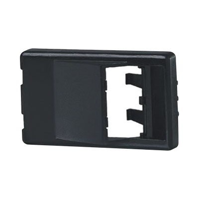 [CFFPA2BL] Placa de Mobiliario Modular Estándar, Salidas Para 2 Puertos Mini-Com Angulados, Color Negro