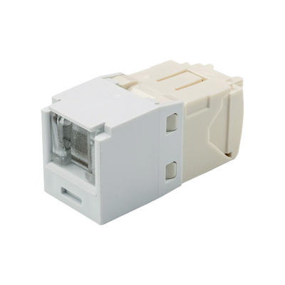 [CJH688TGWH] Conector Jack RJ45 Estilo TG con Ventana, Mini-Com, Categoría 6, de 8 Posiciones y 8 Cables, Color Blanco