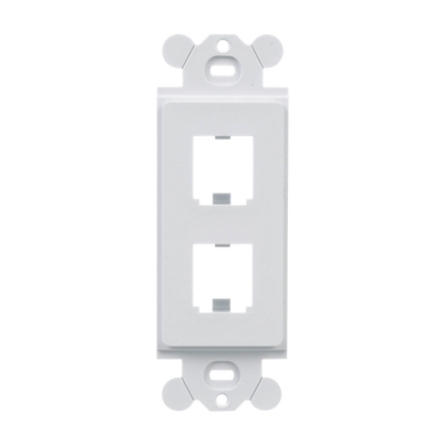 [CFG2WH] Marco de Módulo Dúplex, Para Placas Frontales Estándar GFCI, Acepta 2 Módulos Mini-Com, Color Blanco