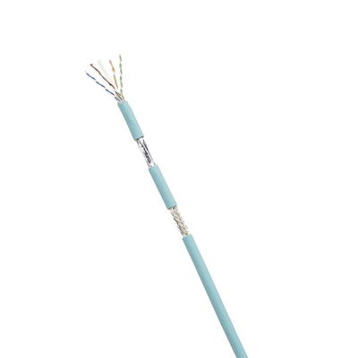 [ISFCH6X04ATL-UG] Bobina de Cable Blindado SF/UTP Categoría 6A, Uso Industrial con Resistencia al Aceite y Rayos UV, Multifilar 24/7 (Flexible), Color Azul Cerceta, Bobina de 305 Metros (1000 Pies)
