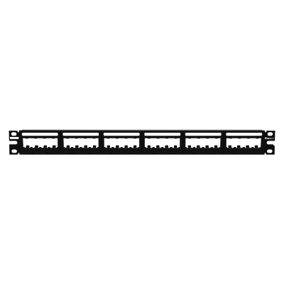 [UICMPP24BLY] Panel de Parcheo Modular Mini-Com (Sin Conectores), Ultimate IDÆ, Plano, Sin Blindaje, Con Etiqueta y Cubierta, de 24 Puertos, 1UR
