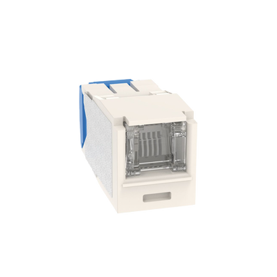 [CJH6X88TGWH] Conector Jack RJ45 Estilo TG con Ventana, Mini-Com, Categoría 6A, de 8 Posiciones y 8 Cables, Color Blanco