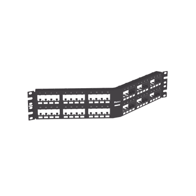 [CPPA48FMWBLY] Panel de Parcheo Modular Mini-Com (Sin Conectores), Angulado Instalación la Ras, Sin Blindaje, de 48 Puertos, 2UR