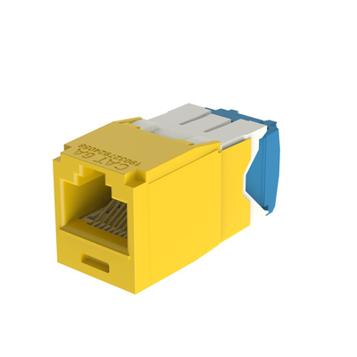 [CJ6X88TGYL] Conector Jack RJ45 Estilo TG, Mini-Com, Categoría 6A, de 8 Posiciones y 8 Cables, Color Amarillo