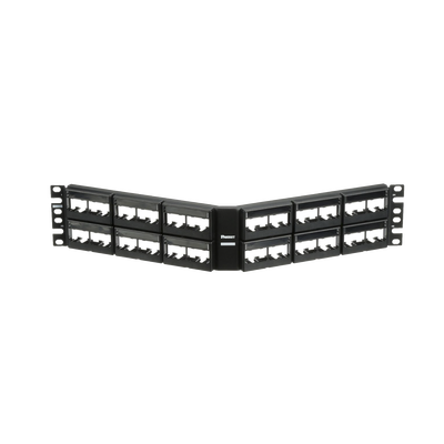 [CPPLA48WBLY] Panel de Parcheo Modular Mini-Com (Sin Conectores), Angulado, Sin Blindaje, Con Etiqueta y Cubierta, de 48 Puertos, 2UR