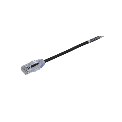 [UTP28X1BL] Cable de Parcheo UTP Cat6A, CM/LSZH, Diámetro Reducido (28AWG), Color Negro, 0.30 Metros (1 Pie)
