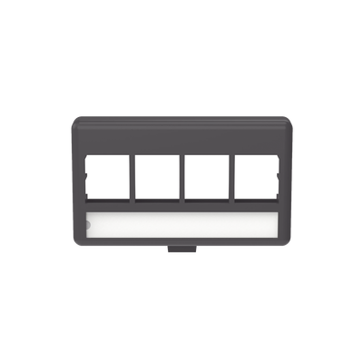 [NK4MFLBL] Placa de Mobiliario Modular Estándar, Salidas Para 4 Puertos Keystone, Color Negro