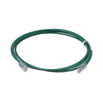 [UTP28X7GR] Cable de Parcheo UTP Cat6A, CM/LSZH, Diámetro Reducido (28AWG), Color Verde, 2.13 Metros (7 Pies)