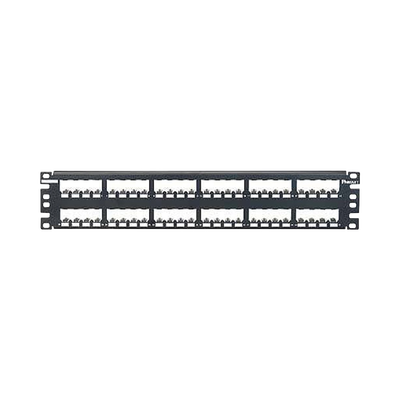 [CP48BLY] Panel de Parcheo Modular Mini-Com (Sin Conectores), Plano, Totalmente Blindado, de 48 Puertos, 2UR