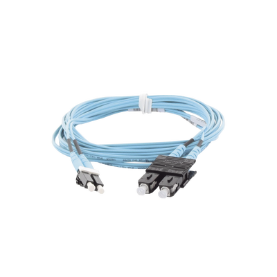 [FX2ERLNSNSNM003] Jumper de Fibra Optica Multimodo 50/125 OM3, LC-SC Duplex, OFNR (Riser), Color Aqua, 3 Metros (9.84 Pies)