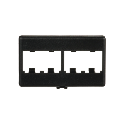 [CFFP4BL] Placa de Mobiliario Modular Estándar, Salidas Para 4 Puertos Mini-Com, Color Negro