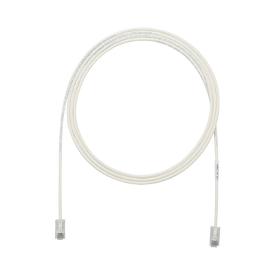 [UTP28X3] Cable de Parcheo UTP Cat6A, CM/LSZH, Diámetro Reducido (28AWG), Color Blanco Mate, 0.91 Metros (3 Pies)