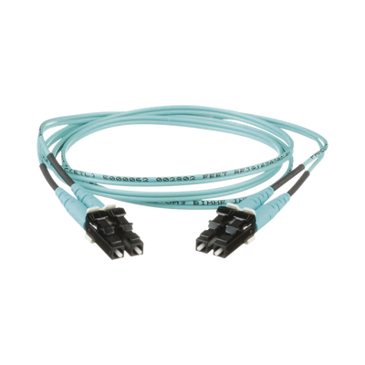 [FX2ERLNLNSNM0.5] Jumper de Fibra Optica Multimodo 50/125 OM3, LC-LC Duplex, OFNR (Riser), Color Aqua, 0.50 Metros (1.64 Pies)
