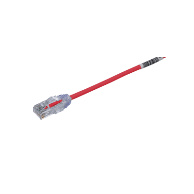 [UTP28SP20RD] Cable de Parcheo TX6, UTP Cat6, Diámetro Reducido (28AWG), Color Rojo, 6.1 Metros (20 Pies)