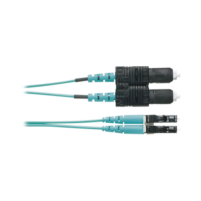 [FZ2ERLNSNSNM002] Jumper de Fibra Optica Multimodo 50/125 OM4, LC-SC Duplex, OFNR (Riser), Color Aqua, 2 Metros (6.56 Pies)