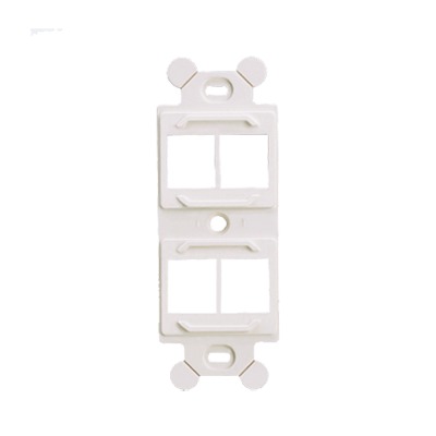 [NK4106MFIW] Marco de Módulo Dúplex, Para Placas Frontales Estándar NEMA 106, Acepta 4 Módulos Keystone, Color Blanco Mate