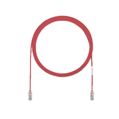 [UTP28X50RD] Cable de Parcheo UTP Cat6A, CM/LSZH, Diámetro Reducido (28AWG), Color Rojo, 15.24 Metros (50 Pies)