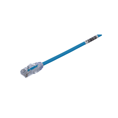 [UTP28X2BU] Cable de Parcheo UTP Cat6A, CM/LSZH, Diámetro Reducido (28AWG), Color Azul, 0.61 Metros (2 Pies)