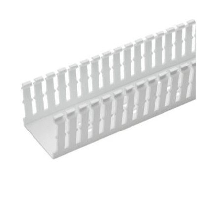 [F1X2WH6] Canaleta Ranurada de PVC Sin Tapa, Tipo F, 32 mm de Ancho, 53.8 mm de Alto y 1.8 m de Largo, Color Blanco
