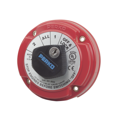 [8502DP] Switch Selector de Batería de Servicio Mediano con Bloqueo por Medio de Llave, para Sistemas Eléctricos Marinos