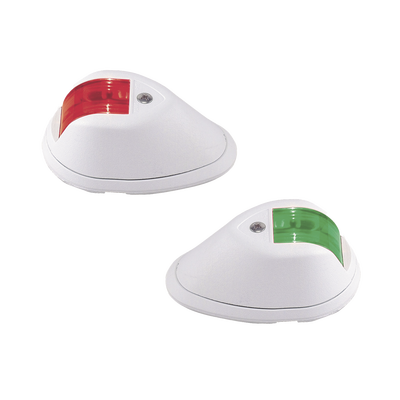 [0254-W00-DP1] Set de Luces de Navegación Verticales Rojo / Verde con Carcasa en Color Blanco para Embarcaciones a Motor de Menos de 20 Metros