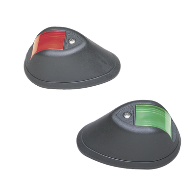 [0254-B00-DP1] Set de Luces de Navegación Verticales Rojo / Verde con Carcasa en Color Negro para Embarcaciones a Motor de Menos de 20 Metros