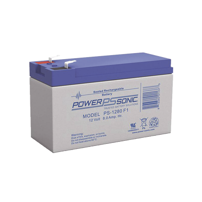 [PS-1280-F1] Batería 12V, 8AH, Para Respaldo, Tecnologías AGM/VRLA, 5 Años Vida Útil, Terminales F1, Reconocida UL  