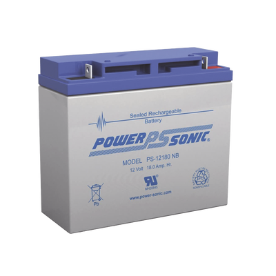 [PS-12180-NB] Batería 12V, 18AH, Para Respaldo, Tecnologías AGM/VRLA, Diseño De Vida Útil 5 Años, Terminales Tipo NB, Listada UL, Libre De Mantenimiento