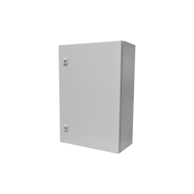 [PST-5070-25A] Gabinete de Acero IP66 Uso en Intemperie (500 x 700 x 250 mm) con Placa Trasera Interior Metálica y Compuerta Inferior Atornillable (Incluye Chapa y Llave T).