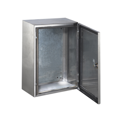 [PST-203015-INOX-B] Gabinete de Acero Inoxidable IP66 Uso en Intemperie (200 x 300 x 150 mm) con Placa Interna Galvanizada.