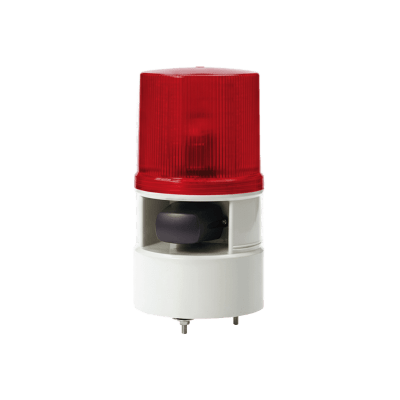 [S125DML-WS-012024-R]  Luces de advertencia color Rojo con sirena incorporada con 5 tonos máx. 105 dB en 12-24 VCD