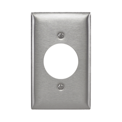 [HUB-SS-720] Placa para Receptaculo Sencillo 20 y 30 A de Media Vuelta/ 1.6" (40 mm) / Acero Inoxidable.