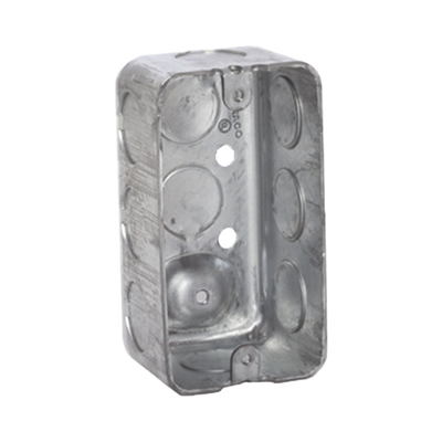 [HUB-660] Caja (Chalupa) 4x2"/ Profundidad 1-7/8"/ 10 Entradas de 1/2"/ Troquelada. 