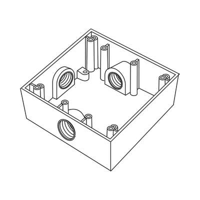 [RC-0503] Caja Cuadrada de 3/4" (19.05 mm) a Prueba de Intemperie/ Cuenta con 3 bocas.
