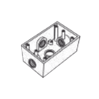 [RR-2747] Caja Condulet FS de 1" (25.4 mm) con cuatro bocas a prueba de intemperie.