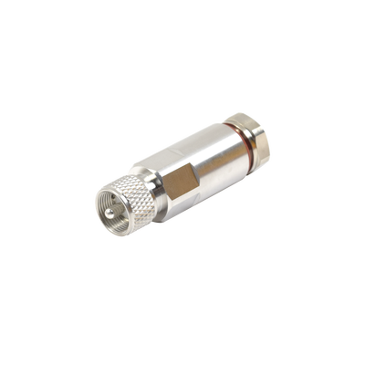 [RFU-502-H1] Conector UHF Macho (PL-259) para Cable HELIAX de 1/2" LDF4-50A, LP-450A, Tipo Rosca, Bronce Blanco/ Plata/ Teflón.